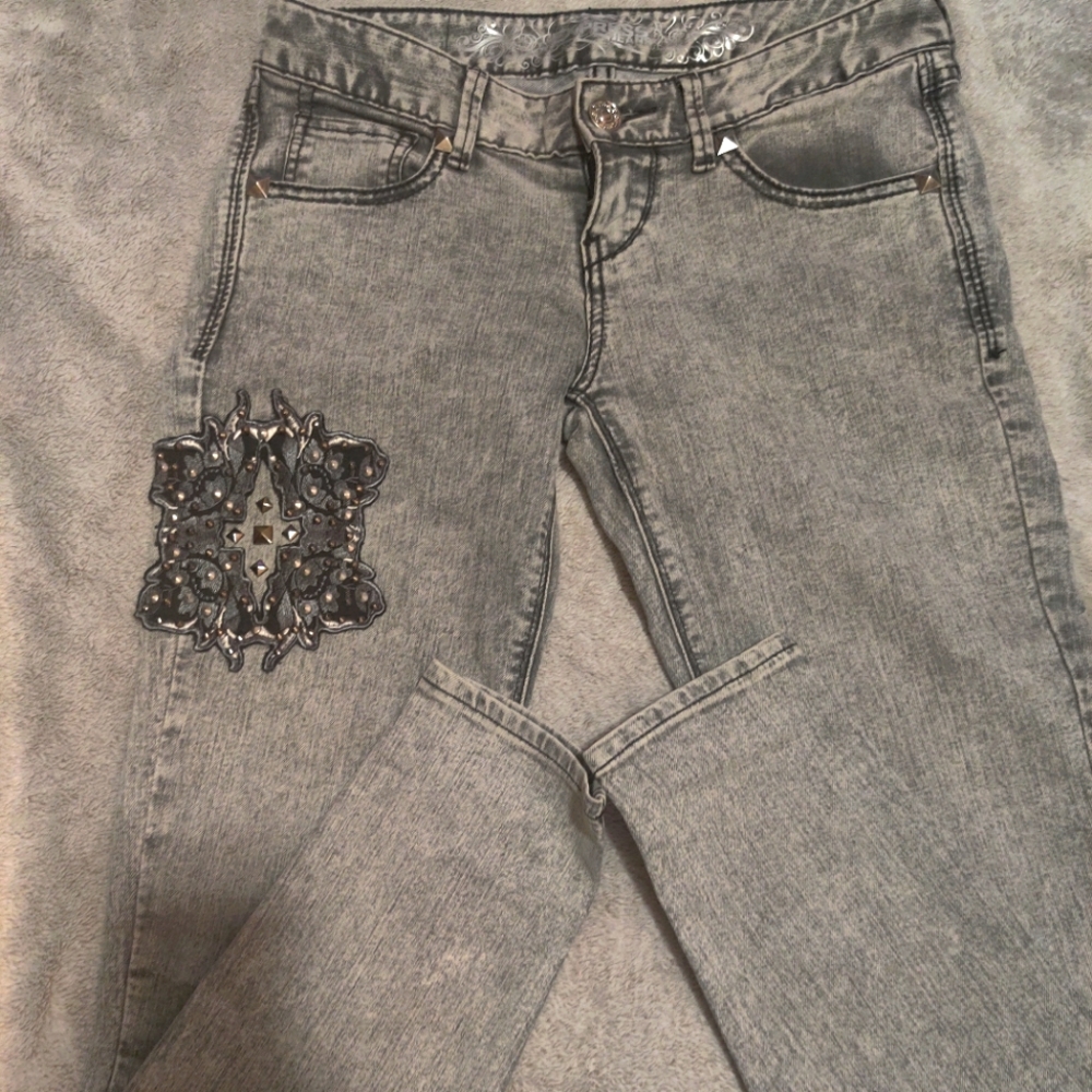 Embroidered Denim Jeans